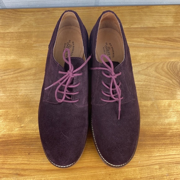 G.H. BASS Emmie Suede Leather Casual Dress Shoe Laced Oxfords Burgundy Women 7.5 - Picture 2 of 7
